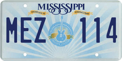 MS license plate MEZ114
