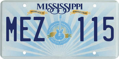 MS license plate MEZ115