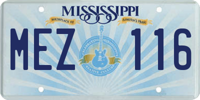 MS license plate MEZ116