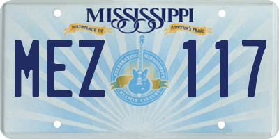 MS license plate MEZ117
