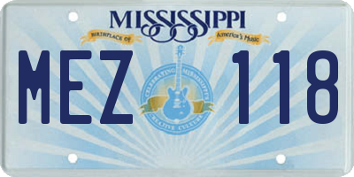 MS license plate MEZ118