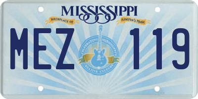 MS license plate MEZ119