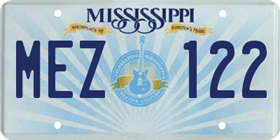 MS license plate MEZ122