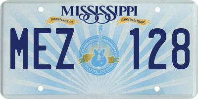 MS license plate MEZ128