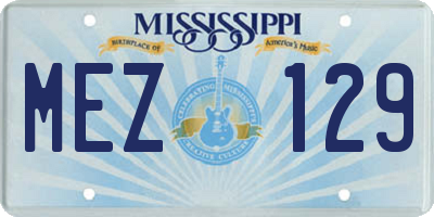 MS license plate MEZ129