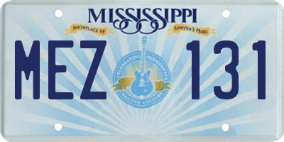 MS license plate MEZ131