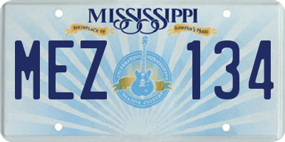 MS license plate MEZ134
