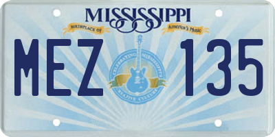 MS license plate MEZ135
