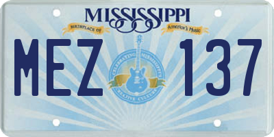 MS license plate MEZ137
