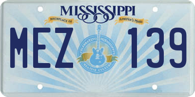 MS license plate MEZ139