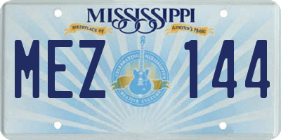 MS license plate MEZ144