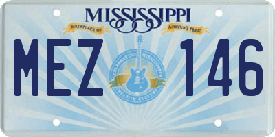 MS license plate MEZ146