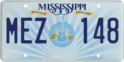 MS license plate MEZ148