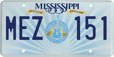 MS license plate MEZ151
