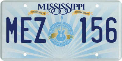 MS license plate MEZ156