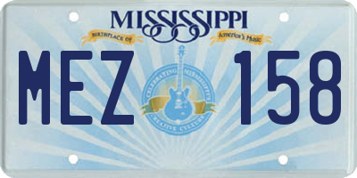 MS license plate MEZ158