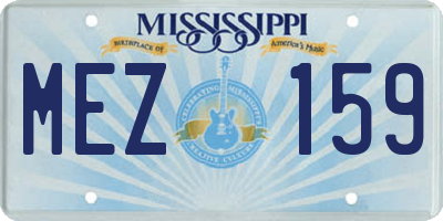 MS license plate MEZ159