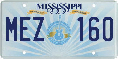 MS license plate MEZ160