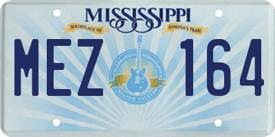 MS license plate MEZ164