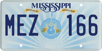 MS license plate MEZ166