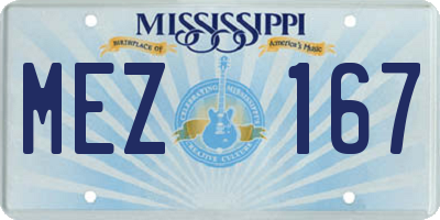 MS license plate MEZ167