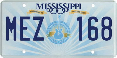 MS license plate MEZ168