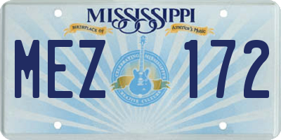 MS license plate MEZ172