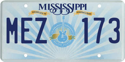 MS license plate MEZ173