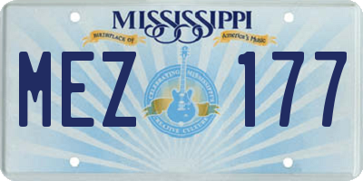 MS license plate MEZ177