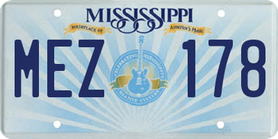 MS license plate MEZ178