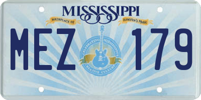 MS license plate MEZ179