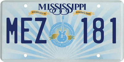 MS license plate MEZ181