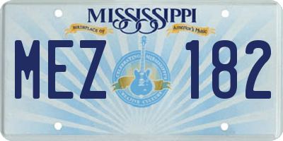 MS license plate MEZ182