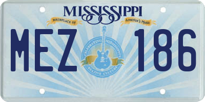 MS license plate MEZ186