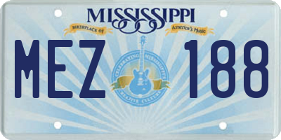 MS license plate MEZ188