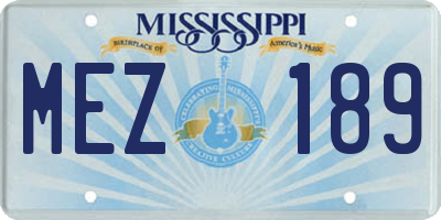 MS license plate MEZ189