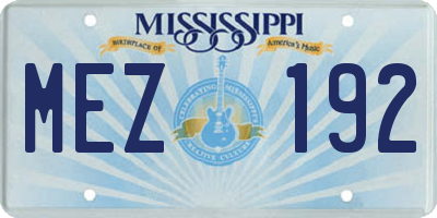 MS license plate MEZ192