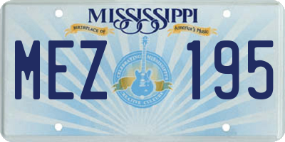 MS license plate MEZ195