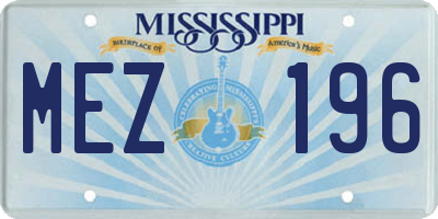 MS license plate MEZ196