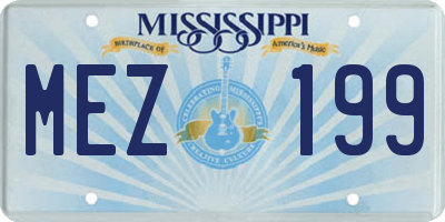 MS license plate MEZ199