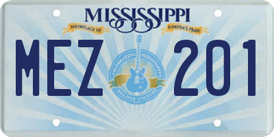 MS license plate MEZ201
