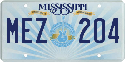 MS license plate MEZ204