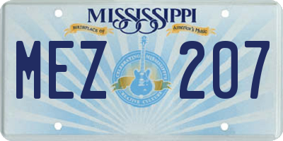MS license plate MEZ207