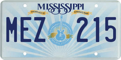 MS license plate MEZ215