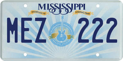 MS license plate MEZ222