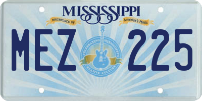 MS license plate MEZ225