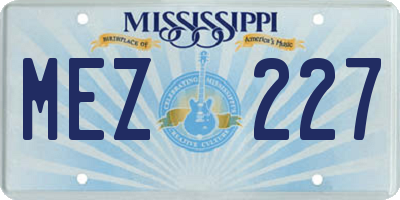 MS license plate MEZ227