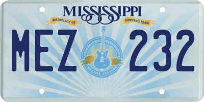 MS license plate MEZ232