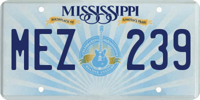 MS license plate MEZ239