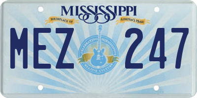 MS license plate MEZ247